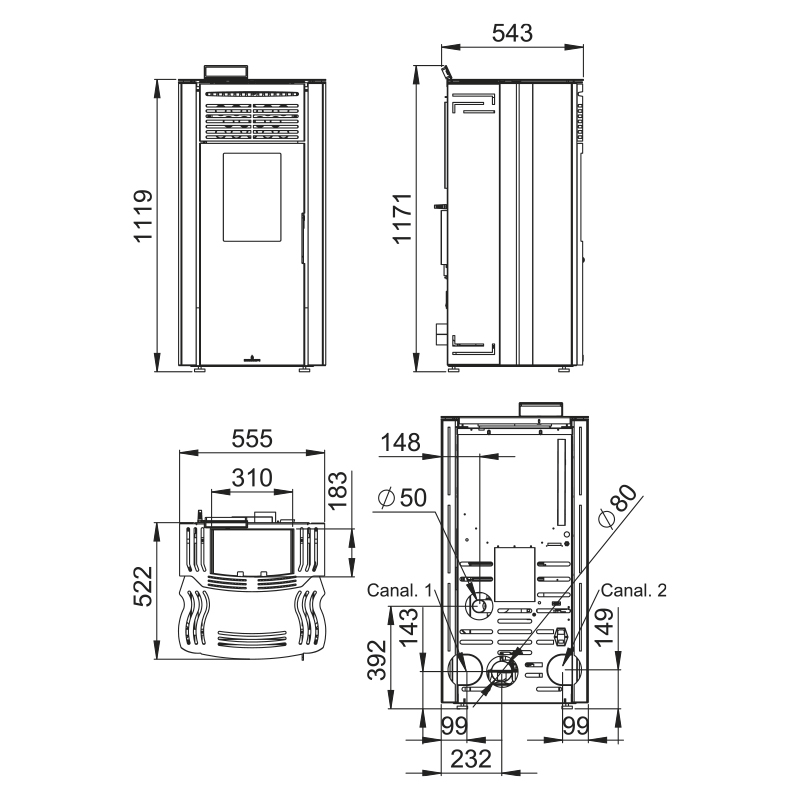 Granulinė krosnelė Bronpi Coral 15 kW