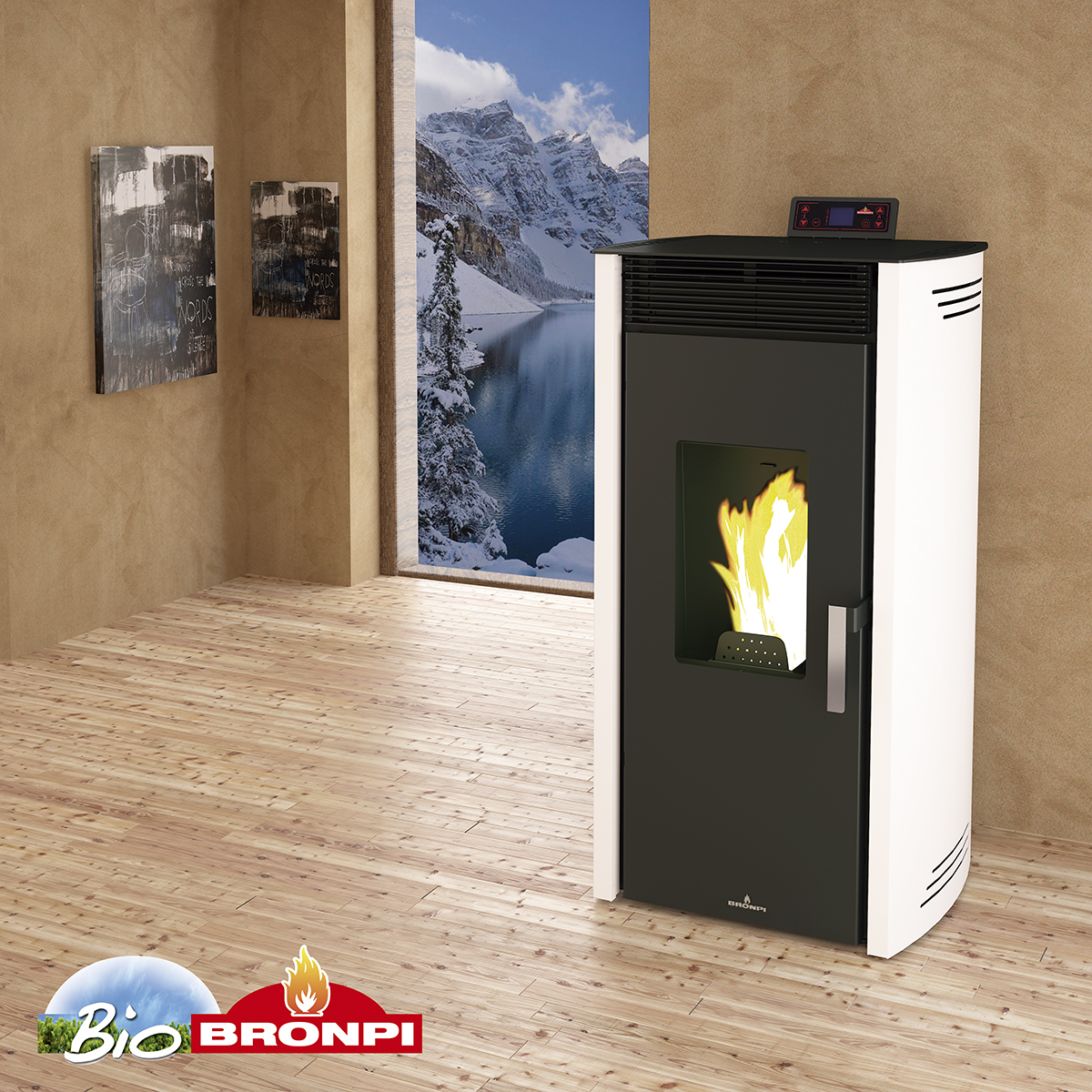 Bronpi Noa Hydro granulinė krosnelė su vandens kontūru 16 kW