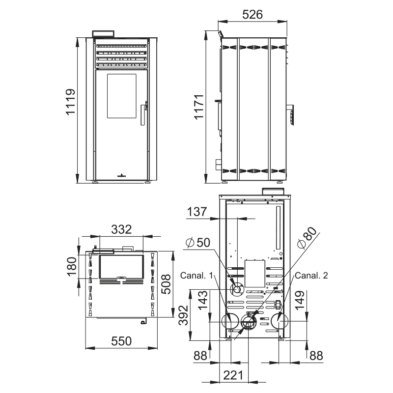 Granulinė krosnelė Bronpi Eva 15 kW