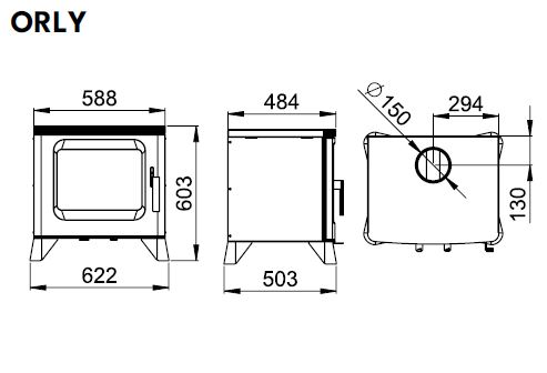 Malkinė krosnelė Bronpi Orly 7,5 kW *