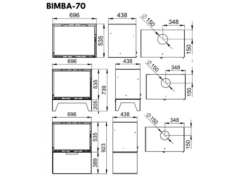 Malkinė krosnelė Bronpi Bimba70  15kW*