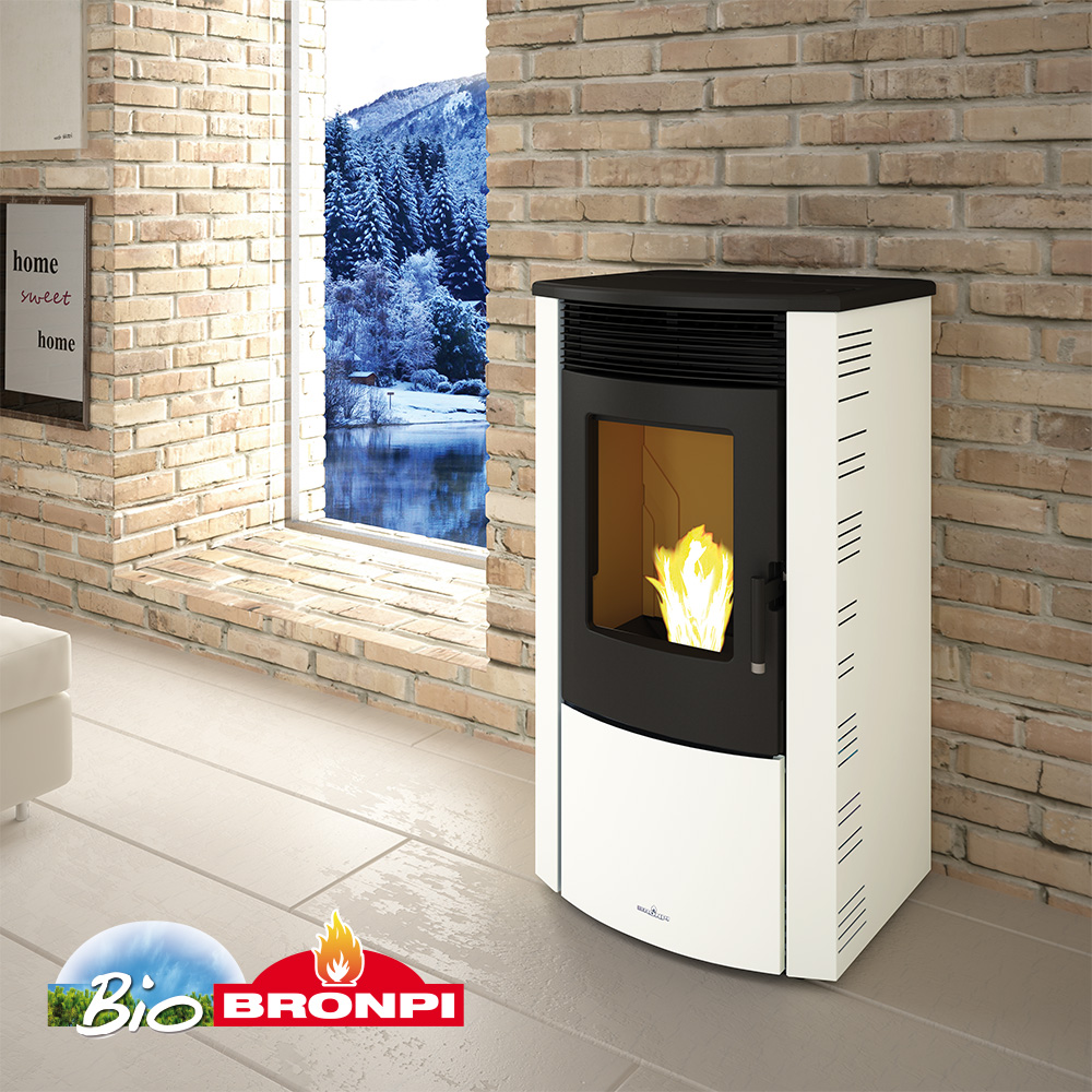 Granulinė krosnelė Bronpi Abril Extra 11 kW su automatiniu nuvalymu