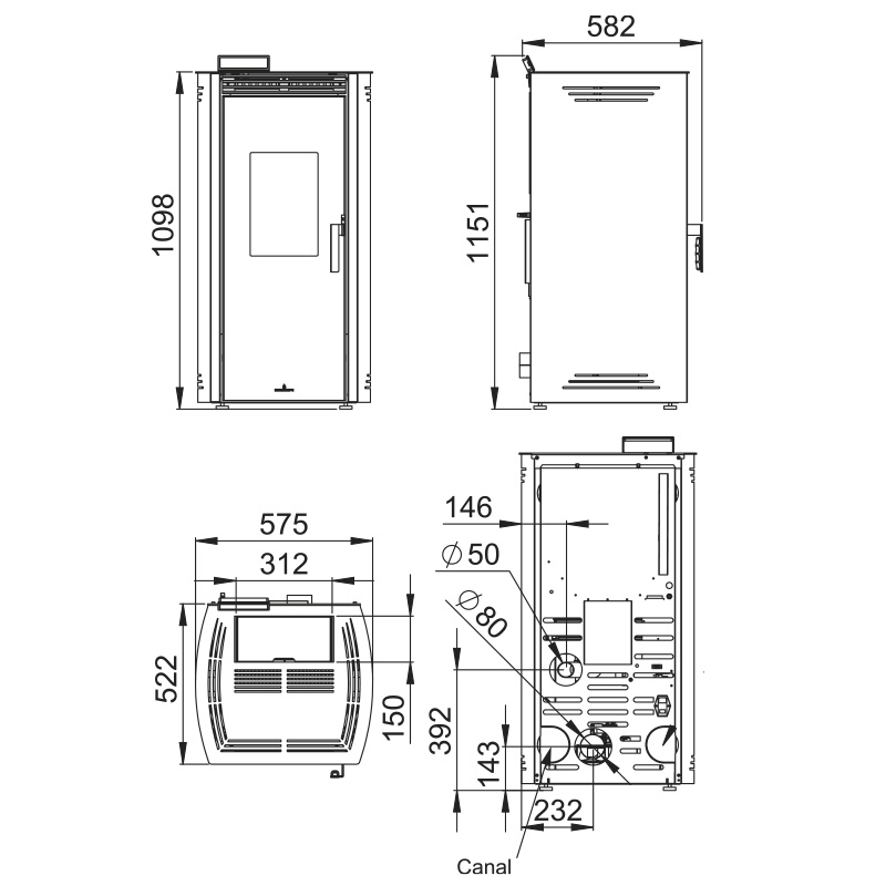Granulinė krosnelė Bronpi Noa 11 kW