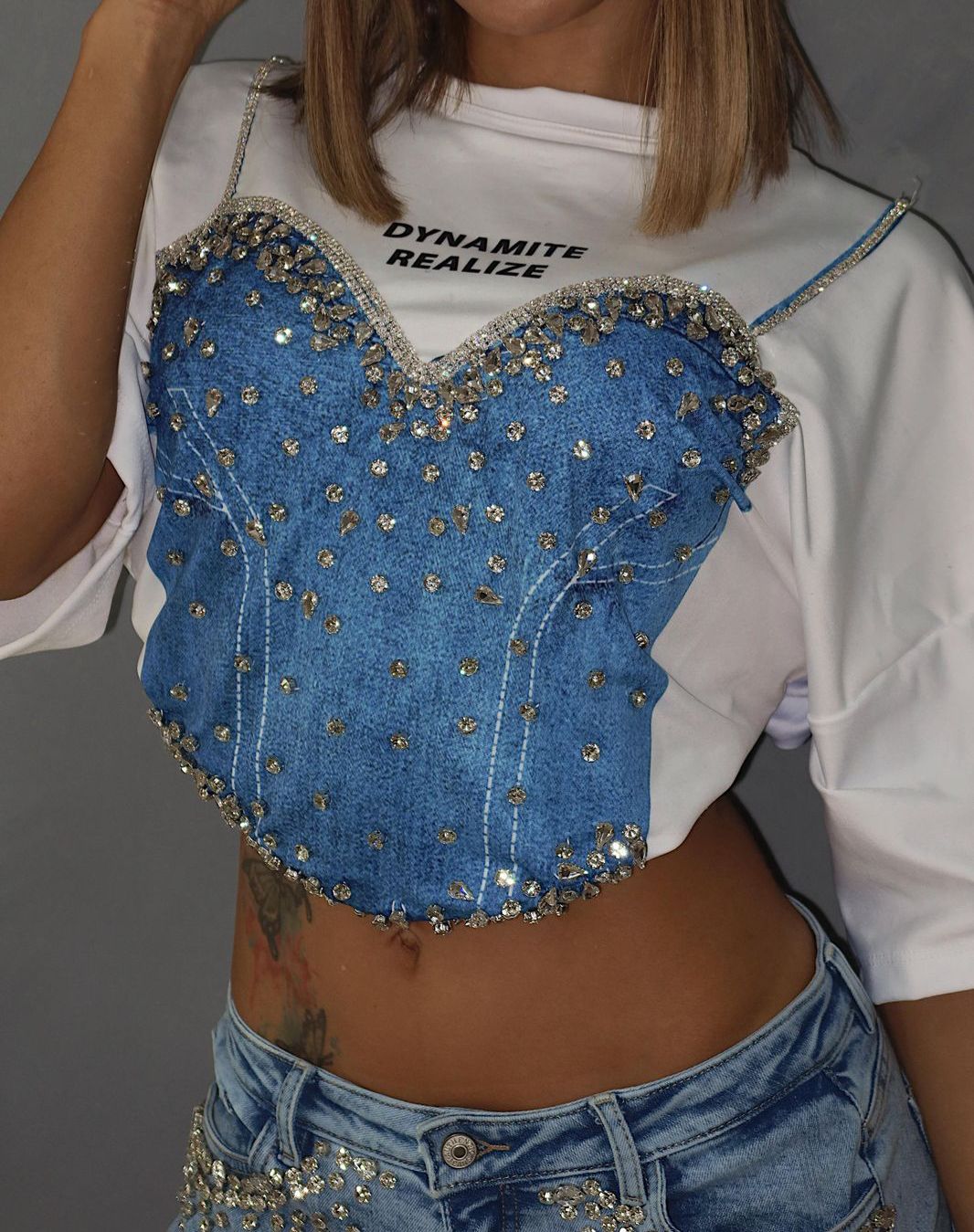 Remeron corset con brillos