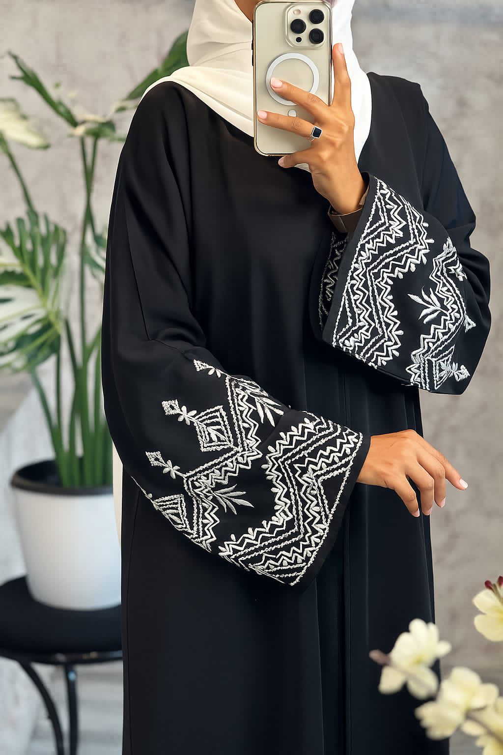 DAILY WEAR EMBROIDERY WORK ABAYA