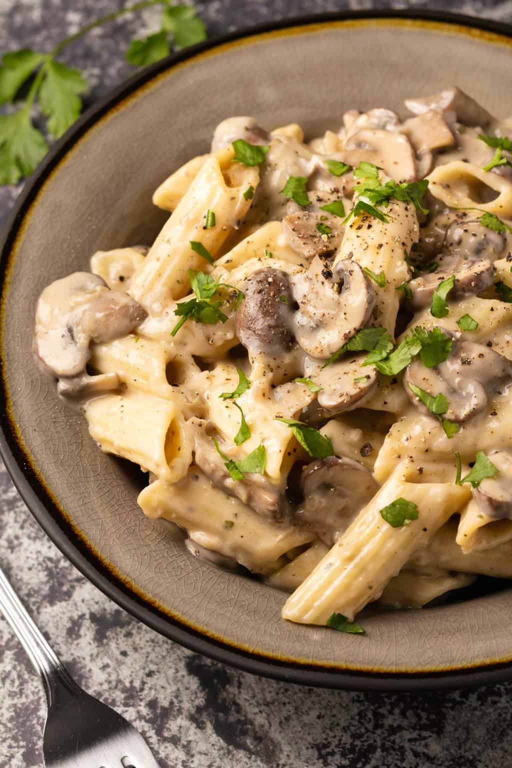 White Sauce Mushroom Pasta