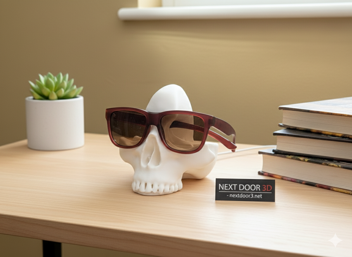 3D Printed Skull Glasses Holder