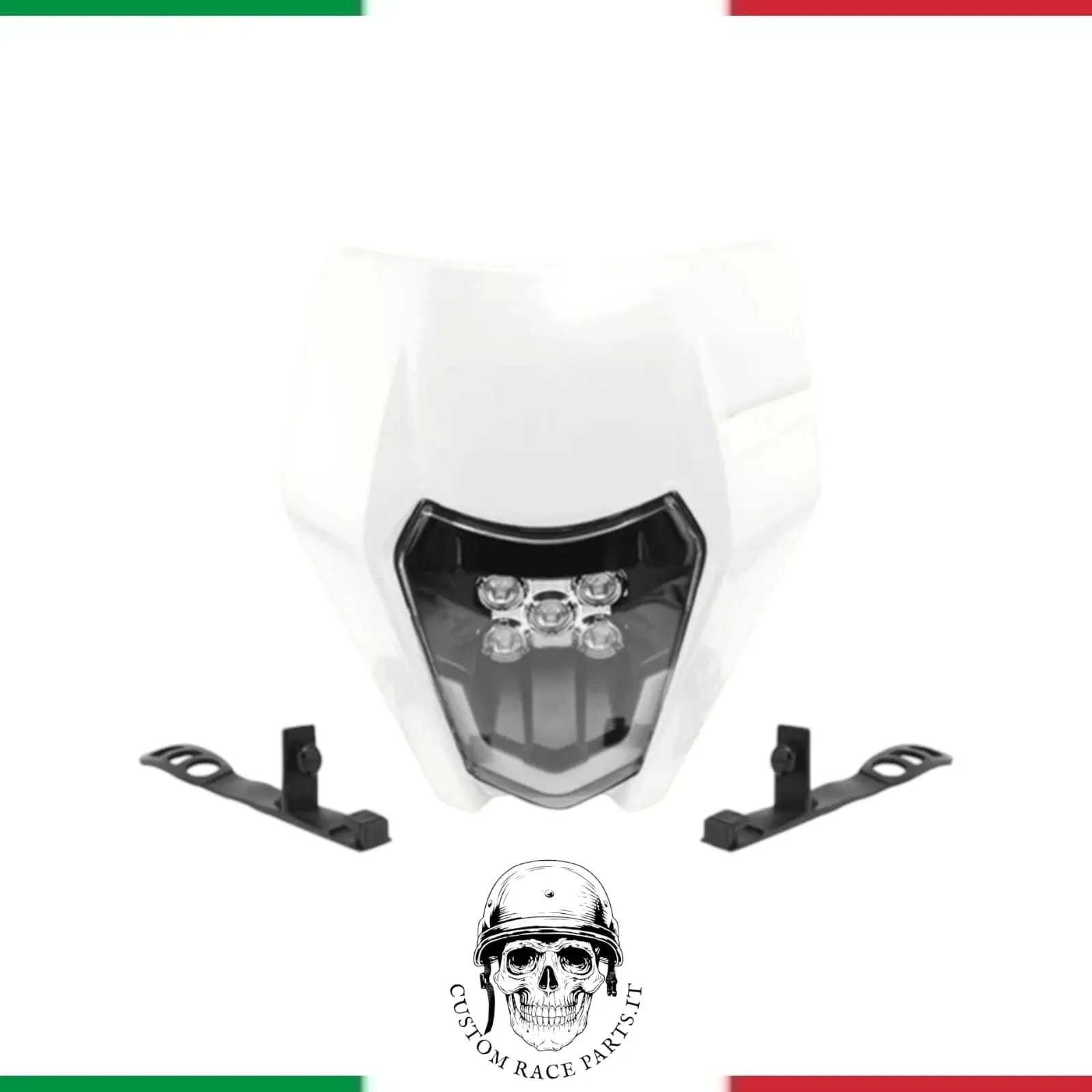Faro LED Maschera Universale Moto Enduro Cross KTM Husqvarna DRZ WR YZ BIANCO