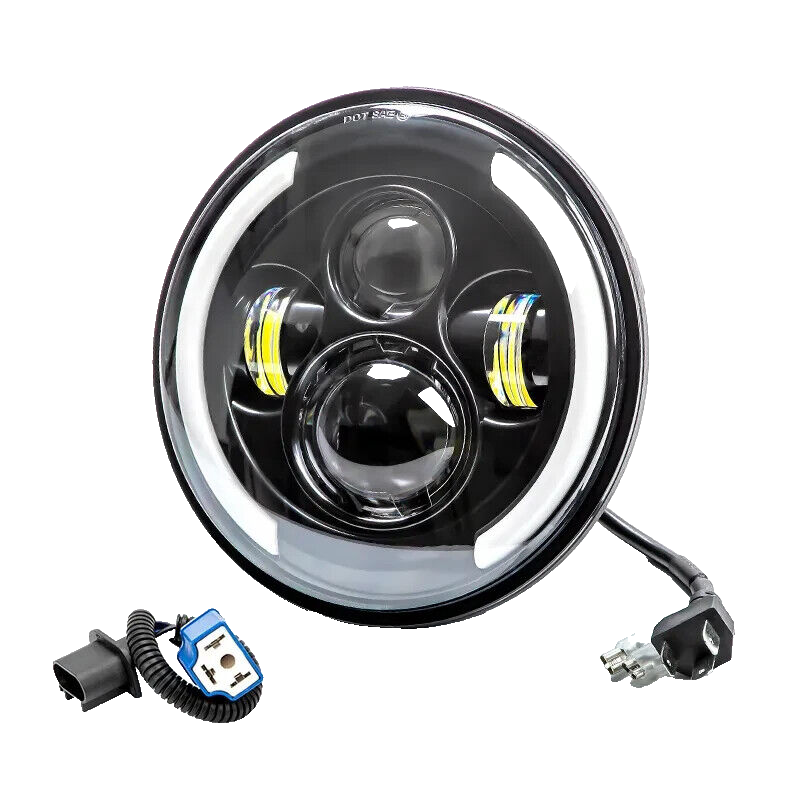 🇮🇹 faro full led omologato universale moto 7'' scrambler choppers cafe racer