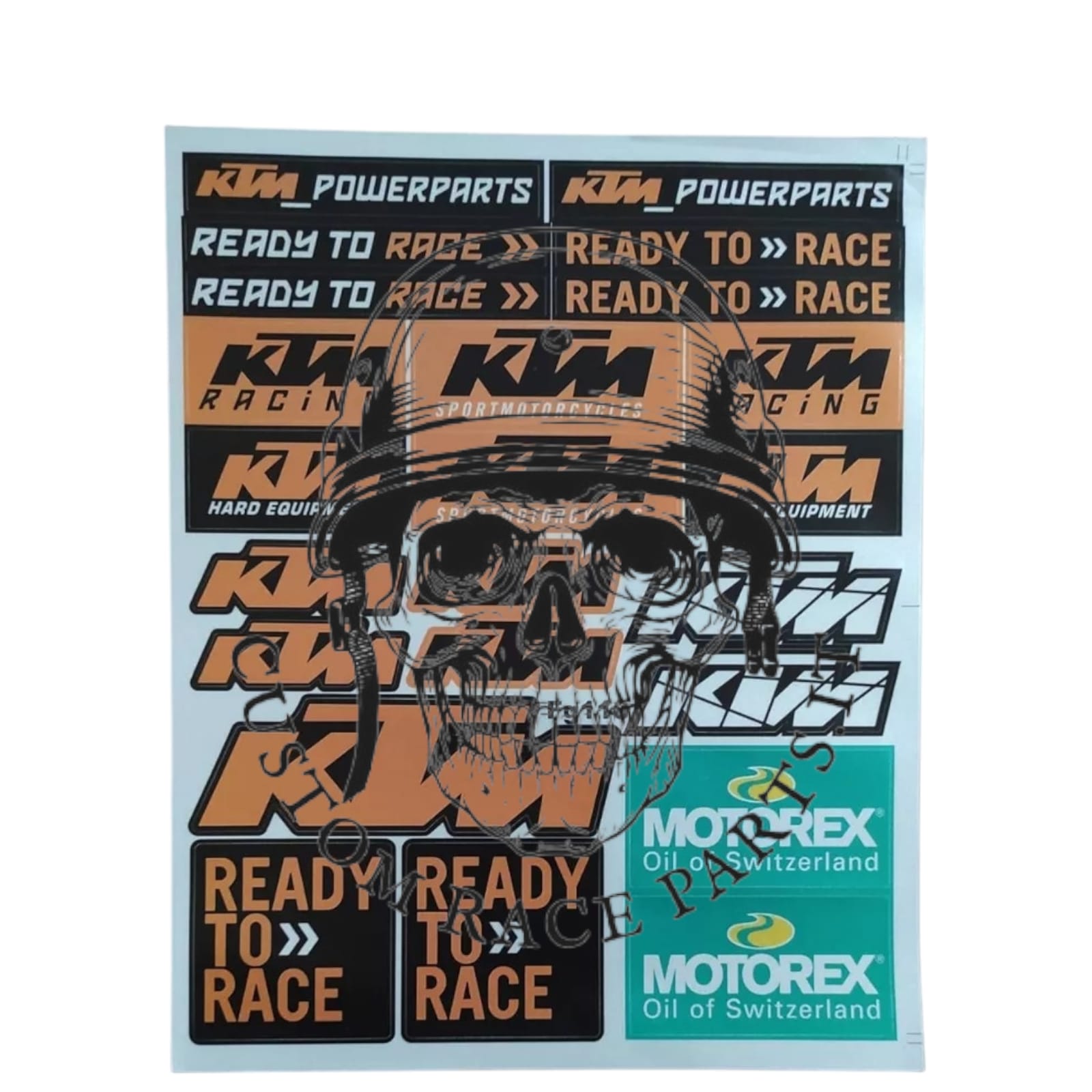 kit 23 ADESIVI MOTO CASCO KTM DECALCOMANIA MOTOCROSS IN PVC REFLECTIVE