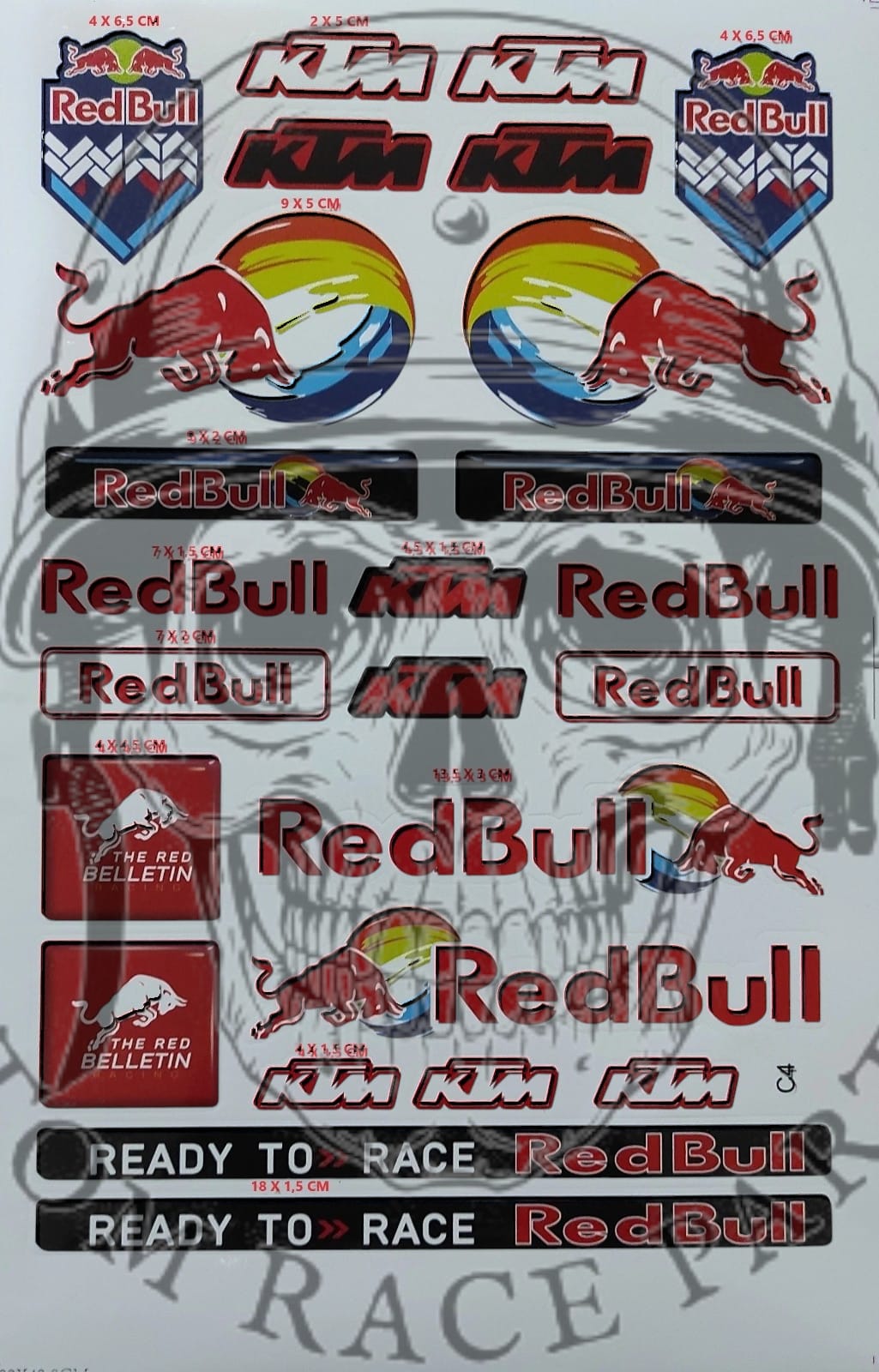 kit 25 ADESIVI MOTO CASCO KTM STICKER DECALCOMANIA MOTOCROSS SPONSOR IN PVC