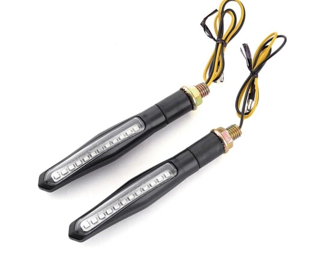 COPPIA FRECCE MOTO UNIVERSALI LED INDICATORI LUCE SEQUENZIALE OMOLOGATE