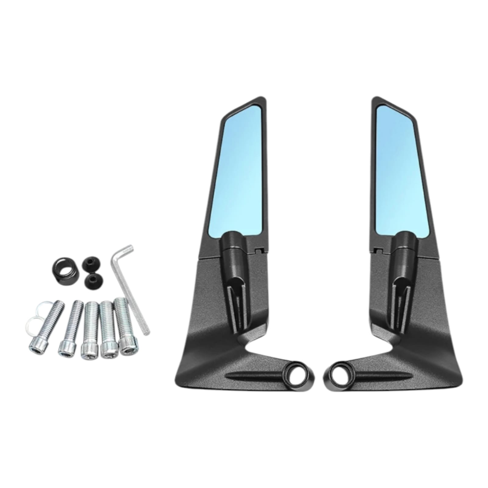 kit specchietti moto ali wing aerodinamici cnc nero universali moto