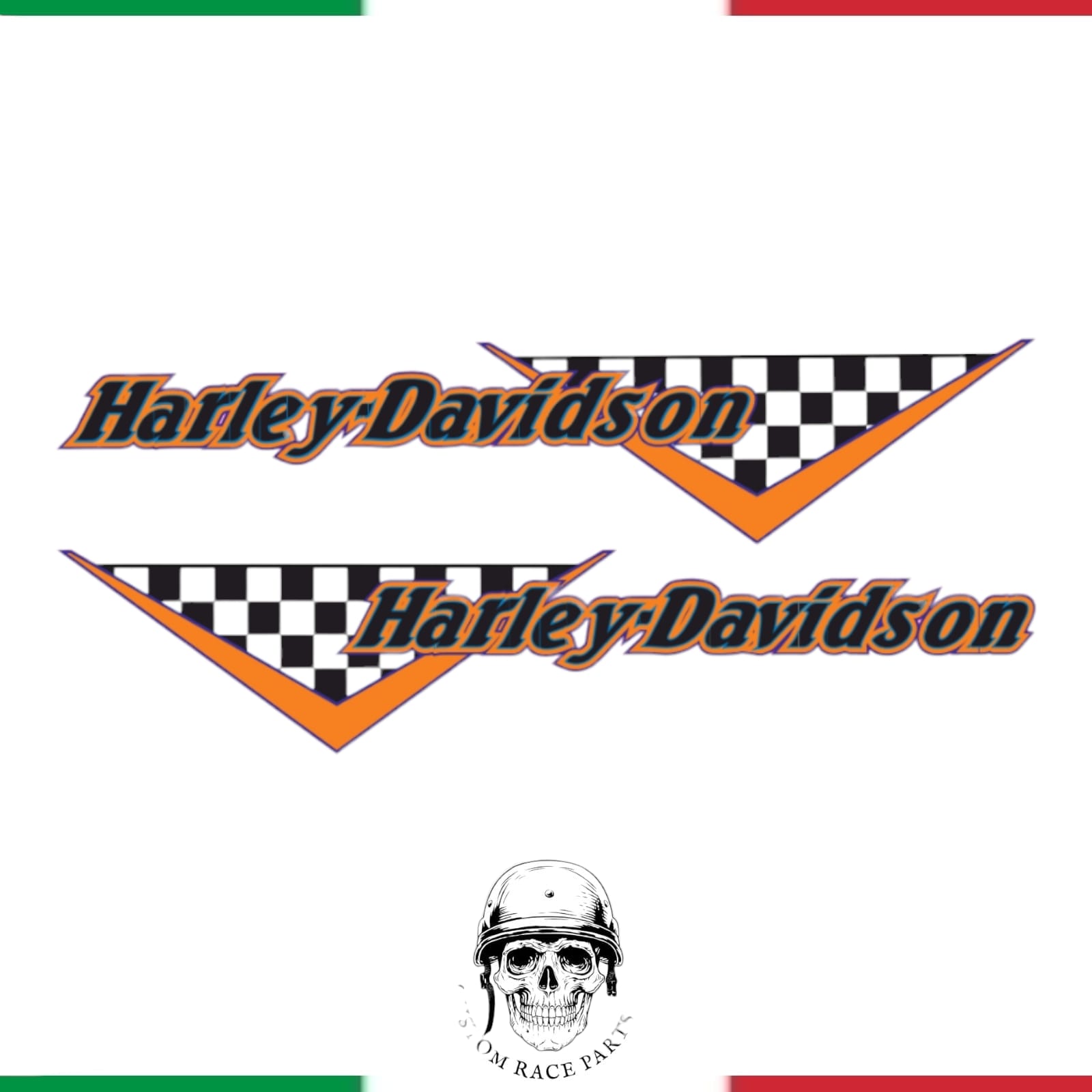 kit 2 adesivi laminati harley davidson laminati arancioni
