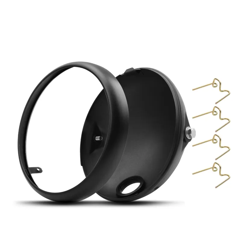 🇮🇹 COVER ALLOGIAMENTO FARO MOTO 7 POLLICI NERO OPACO LED Fanale Anteriore