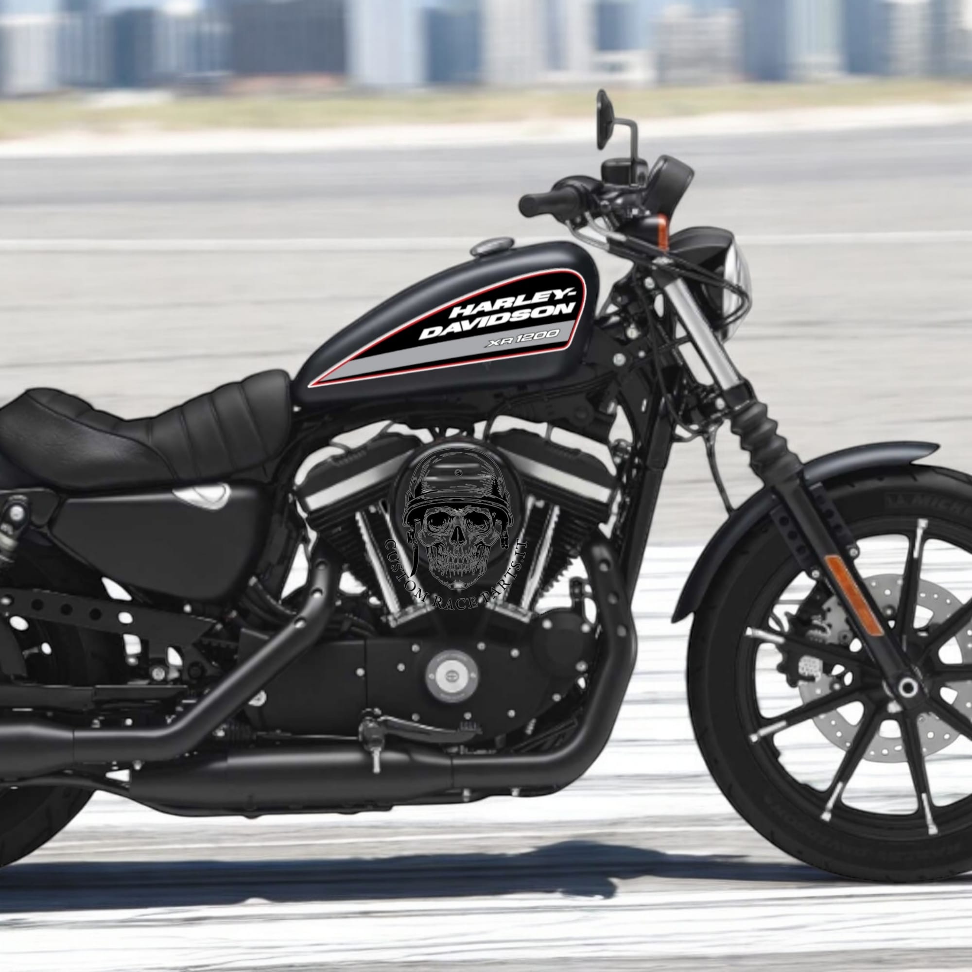 kit 2 Adesivi serbatoio Harley-Davidson Vintage – Sticker Custom laminati per Moto XR 1200 hd