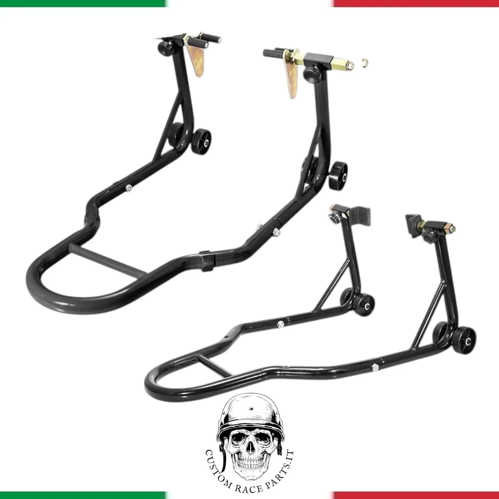 Cavalletto Moto Universale CRP Anteriore Cono O Posteriore Forchetta 450 kg NERO