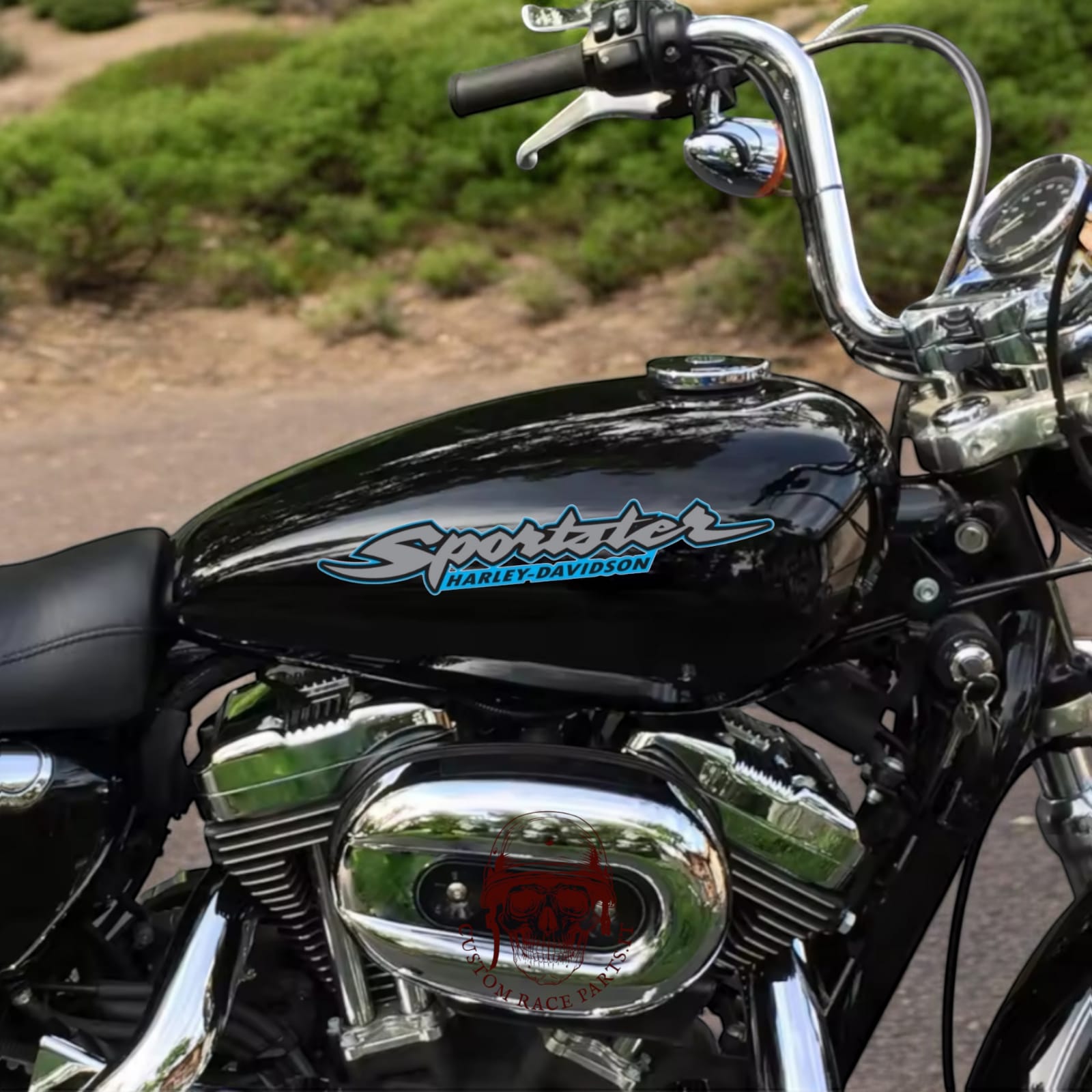 kit 2 adesivi laminati harley davidson blu