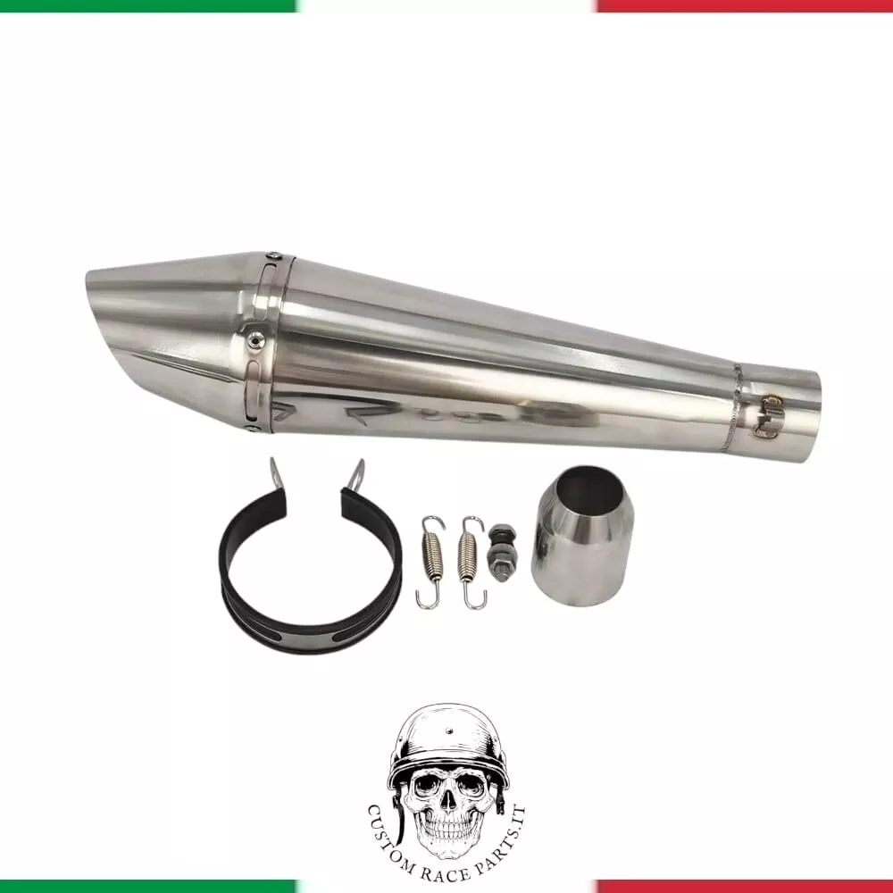 Silenziatore Universale per Moto 38-51mm DB Killer Removibile Acciaio Inox
