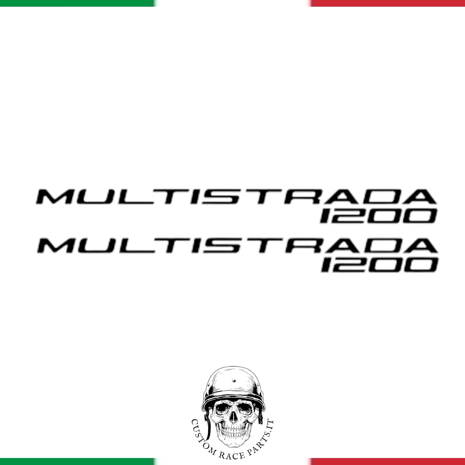 🇮🇹 kit 2 ADESIVI serbatoio MOTO ducati 1200 multistrada sticker IN PVC