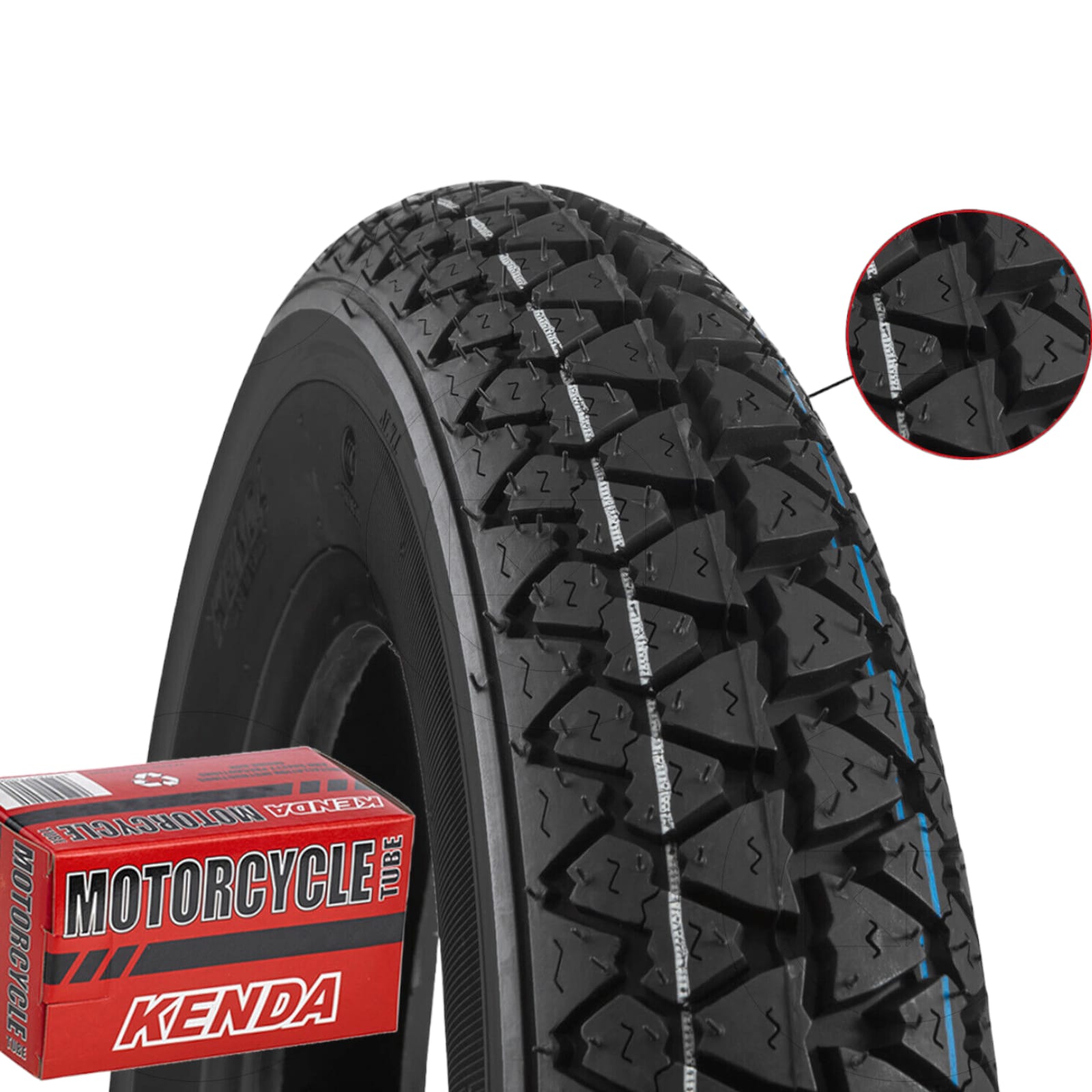 KIT GOMMA PNEUMATICO COPERTONE KENDA K333 3.00.10 + CAMERA D'ARIA VESPA 50