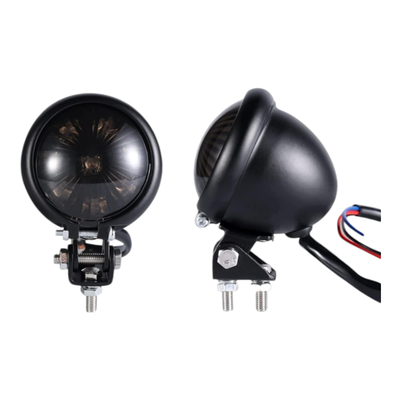 Stop Faro Moto nero fumè cafè Racer Scrambler Custom