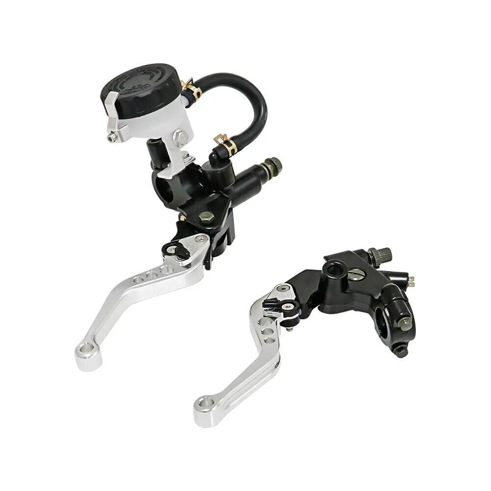 🇮🇹 KIT COPPIA LEVA FRIZIONE POMPA FRENO MOTO UNIVERSALE CAFE RACER CUSTOM GRIGI