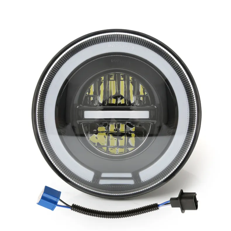 🇮🇹 faro full led angel eyes omologato moto 7'' scrambler choppers cafe racer