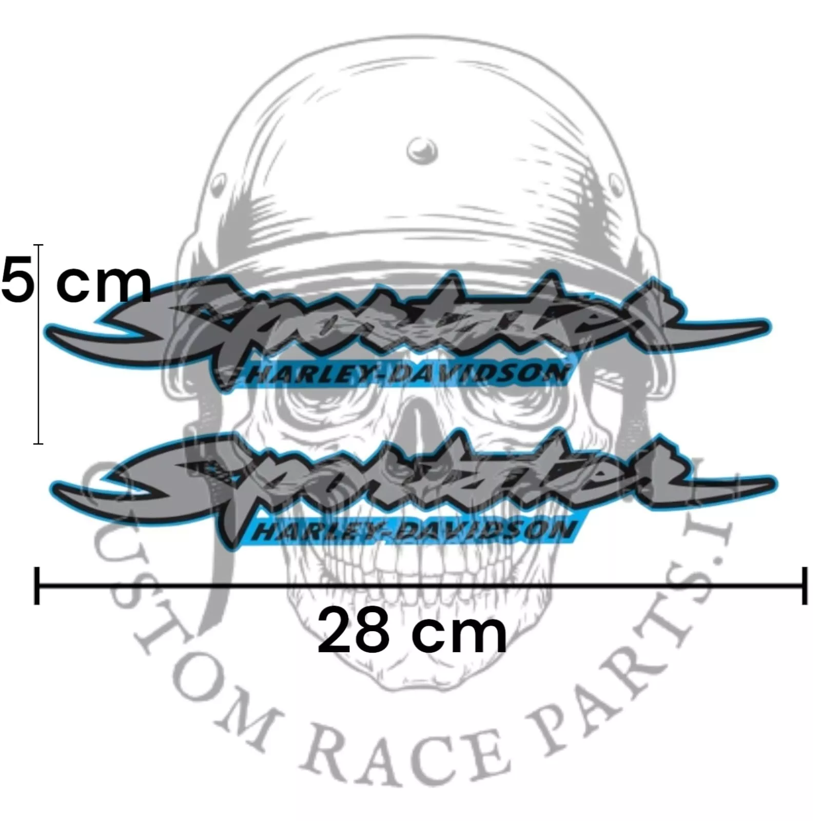 kit 2 adesivi laminati harley davidson blu