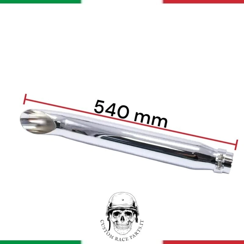 scarico HARLEY universale cromato moto cafe racer scrambler terminale di scarico