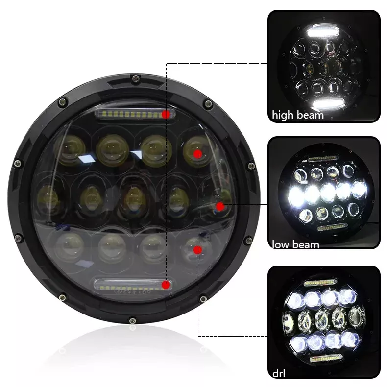 🇮🇹 faro full led omologato universale moto 7'' scrambler choppers cafe racer