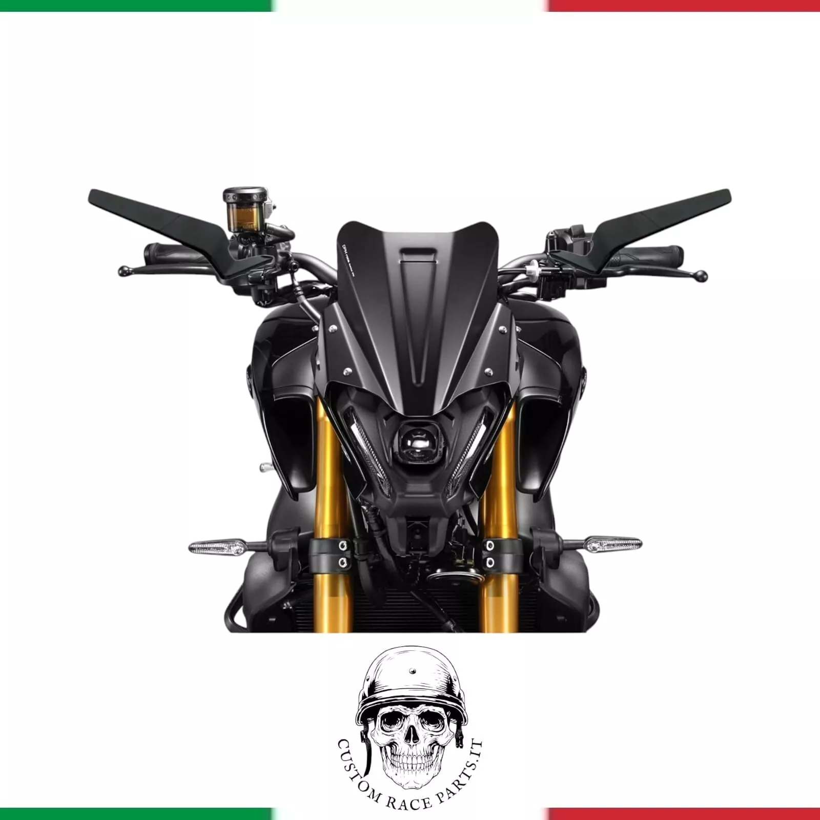 kit specchietti moto ali wing aerodinamici cnc nero universali moto