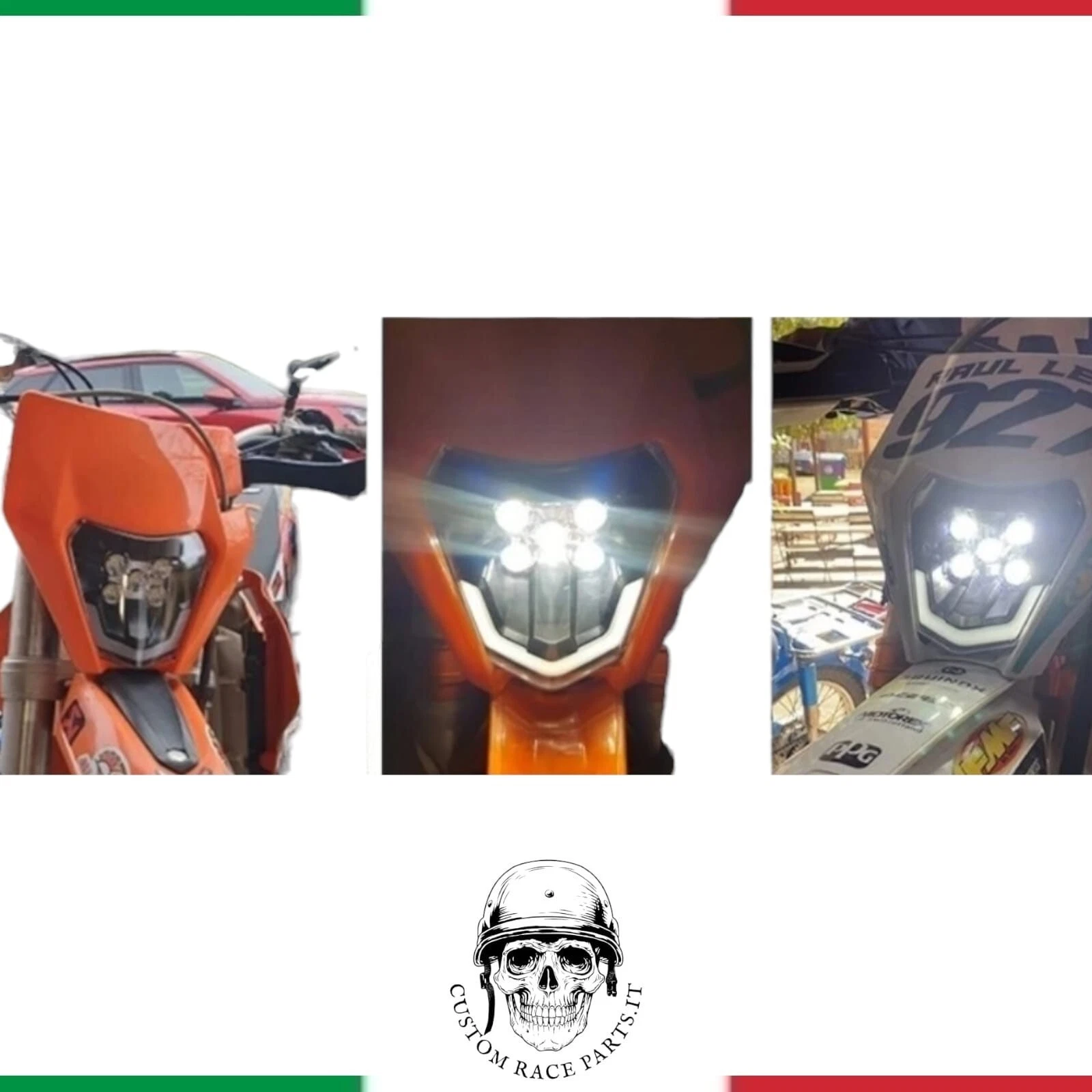 Faro LED Maschera Universale Moto Enduro Cross KTM Husqvarna DRZ WR YZ NERO