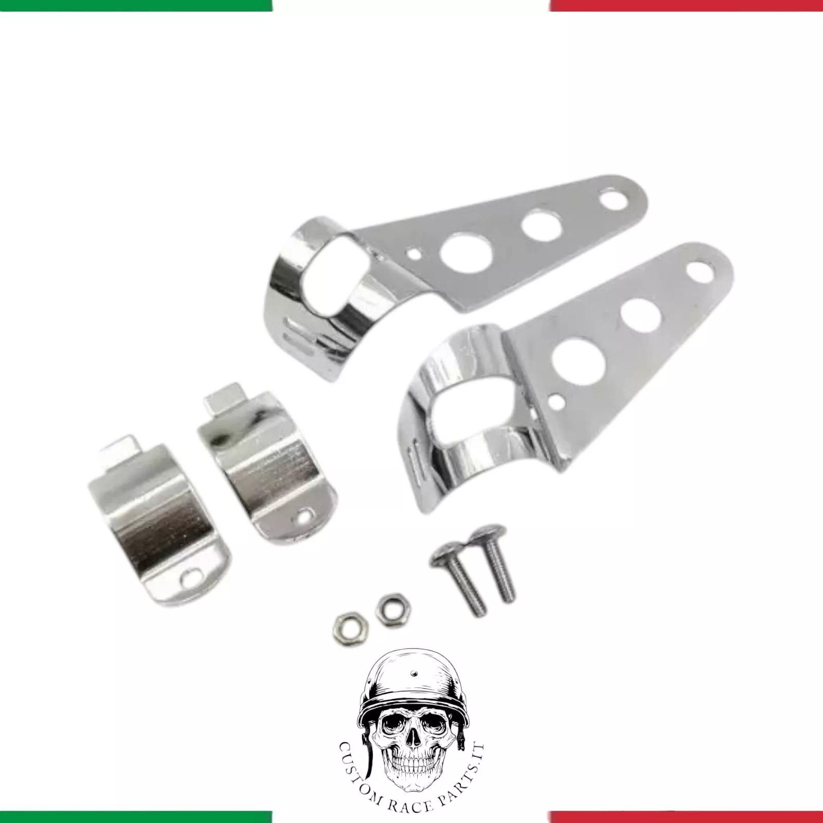 SUPPORTO STAFFE CROMATE FARO CAFE RACER SCRAMBLER BOBBER BRAT ø 28-36mm