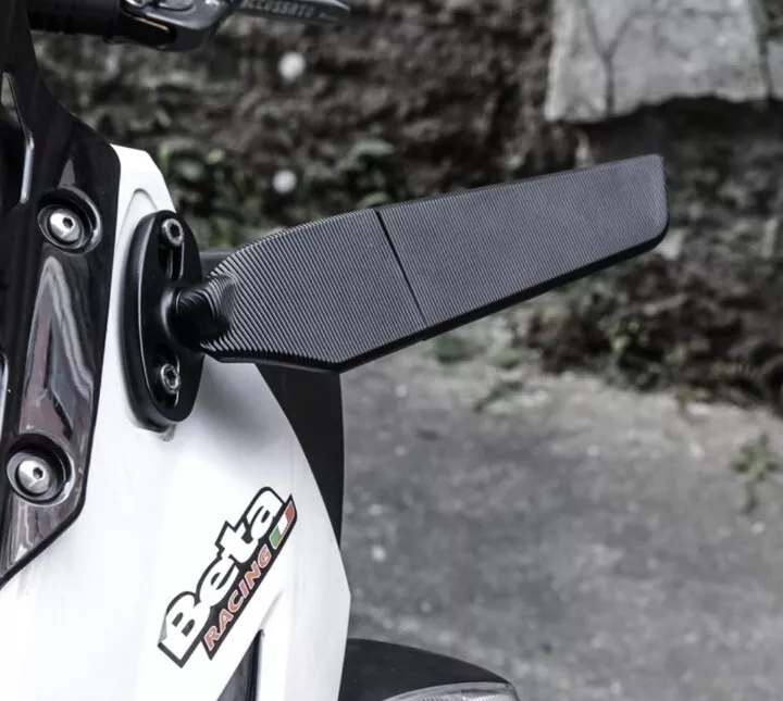 kit specchietti moto ali wing aerodinamici cnc nero universali moto