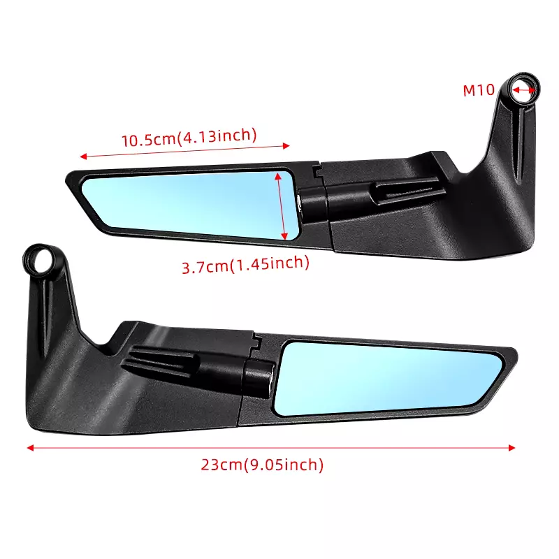 kit specchietti moto ali wing aerodinamici cnc nero universali moto