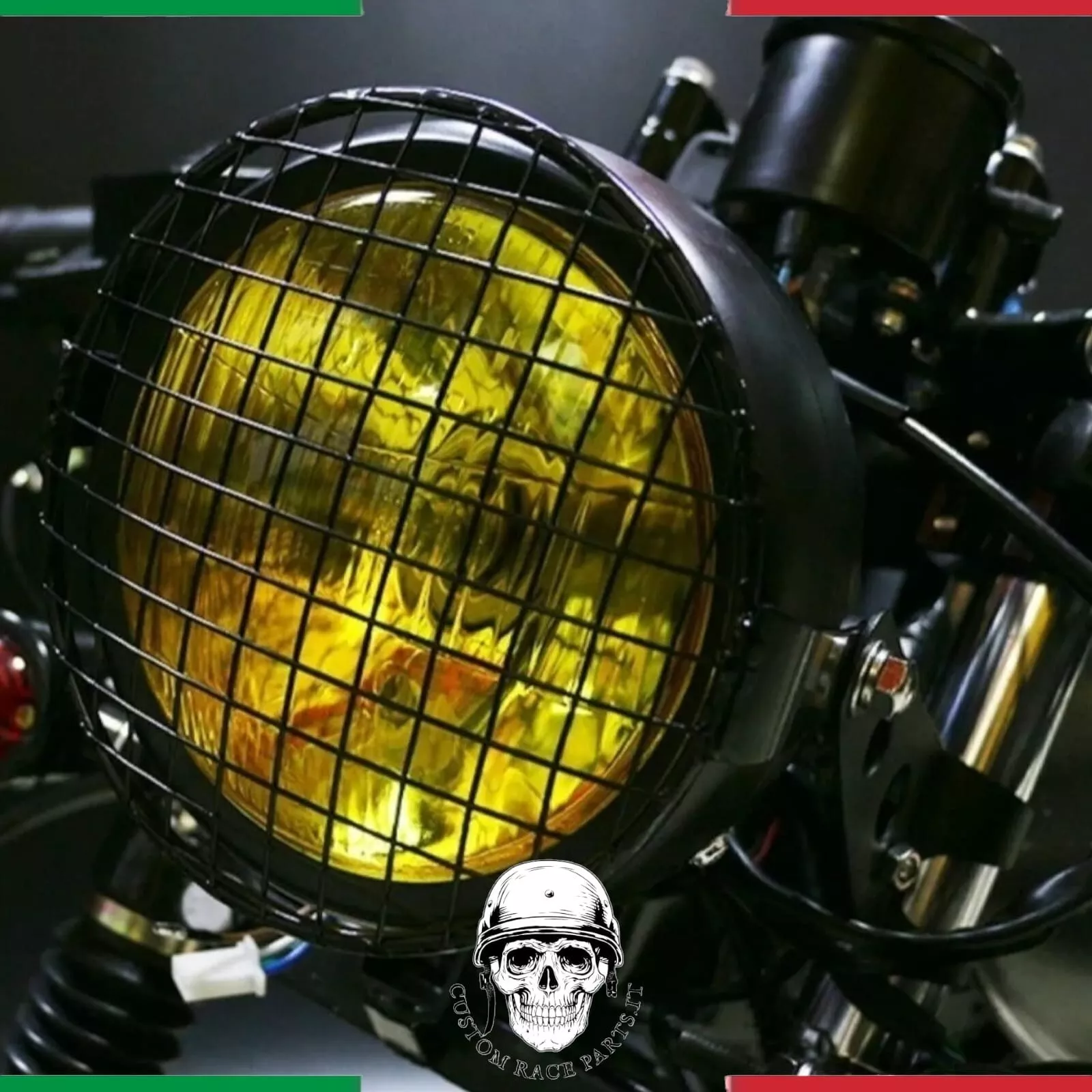 GRIGLIA FARO ANTERIORE MOTO CAFE RACER SCRAMBLER CUSTOM SPECIAL