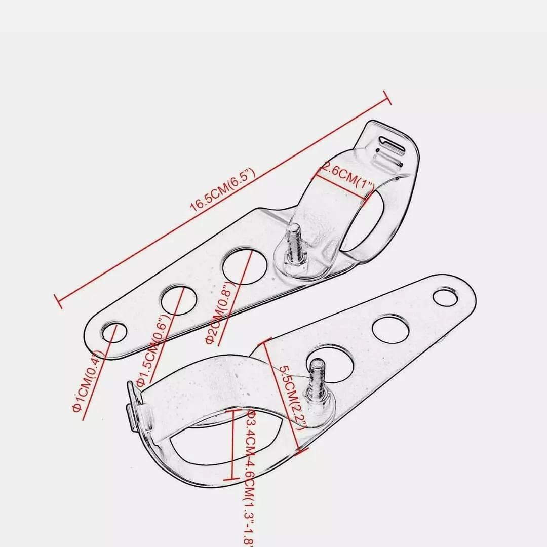 SUPPORTO STAFFE CROMATE FARO CAFE RACER SCRAMBLER BOBBER BRAT ø 28-36mm