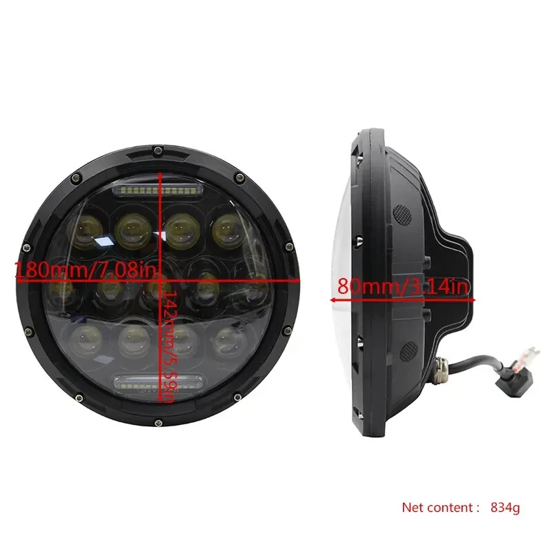 🇮🇹 faro full led omologato universale moto 7'' scrambler choppers cafe racer