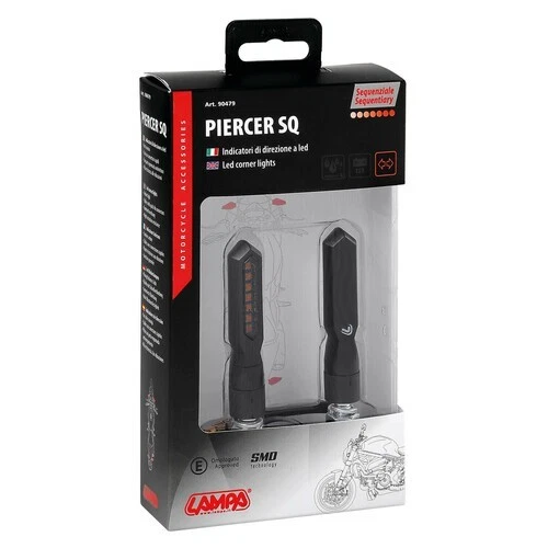 KIT COPPIA MINI FRECCE  90479 Piercer SQ, indicatori di direzione a led sequenziale - 12V LED