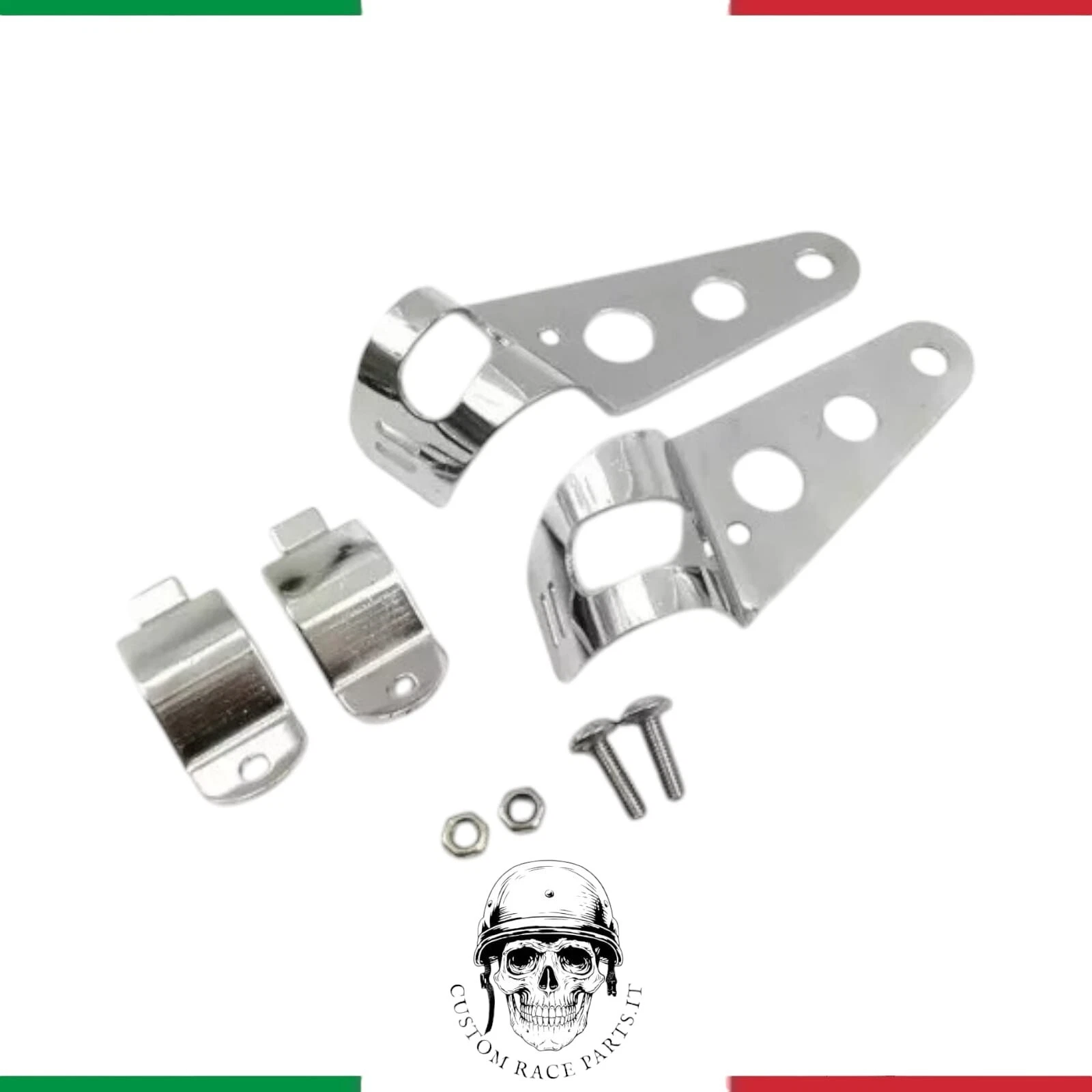 SUPPORTO STAFFE CROMATE FARO CAFE RACER SCRAMBLER BOBBER BRAT ø 35-43mm