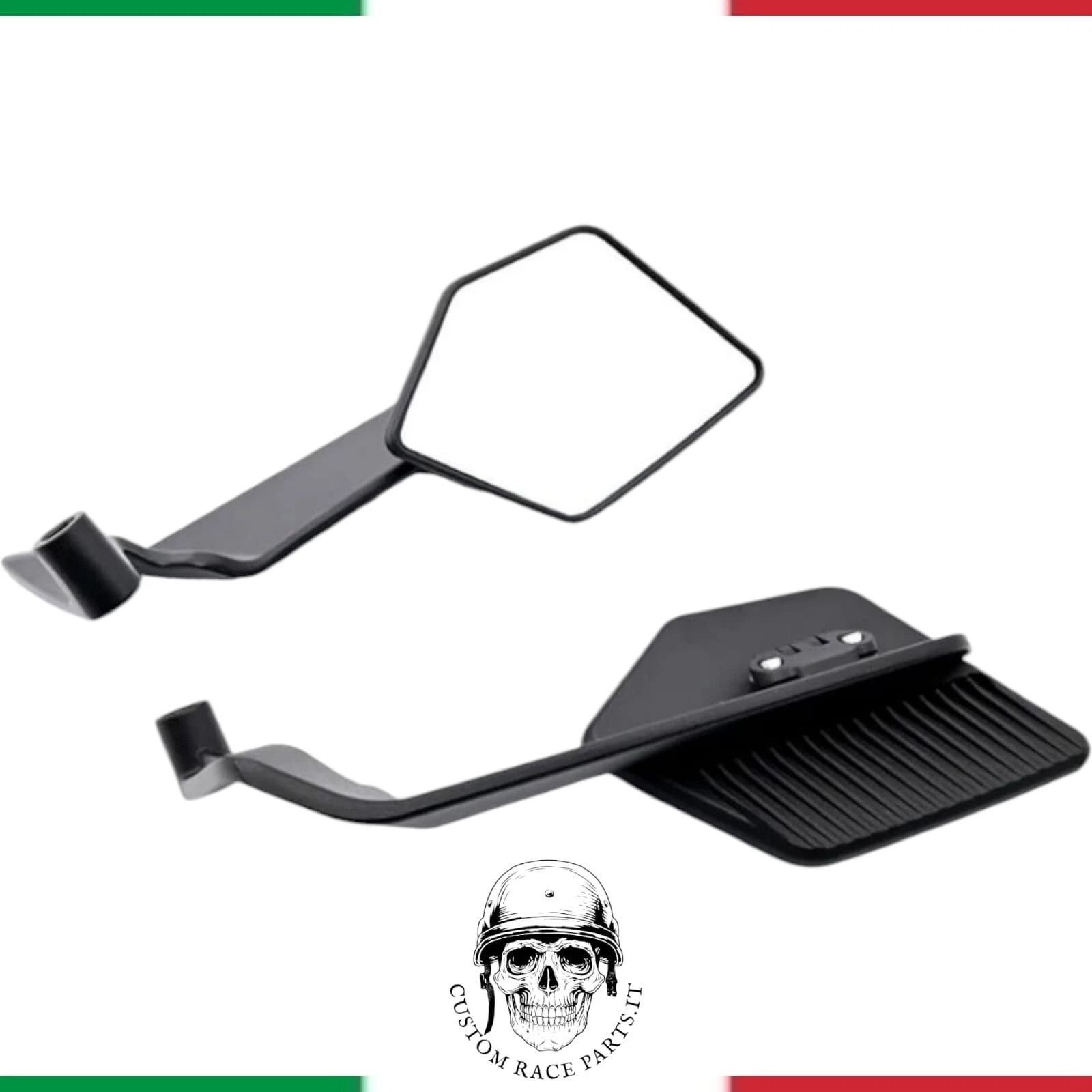 kit specchietti moto ali wing aerodinamici cnc nero universali moto