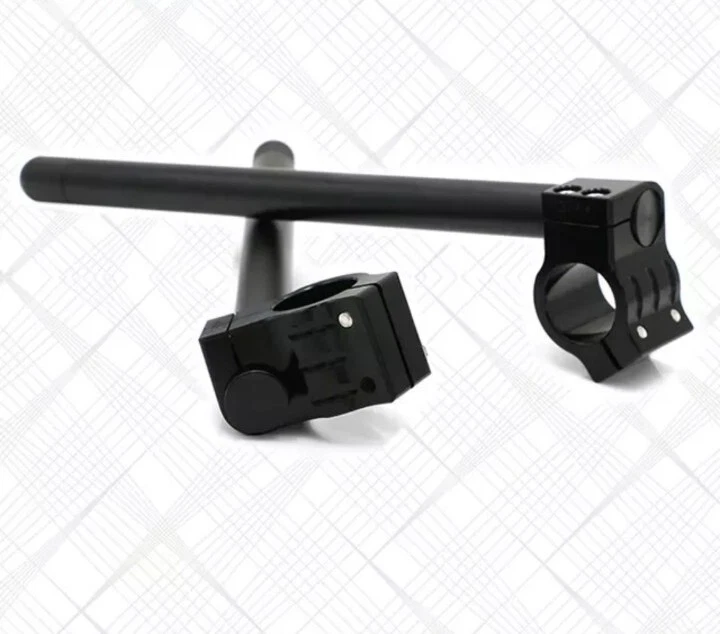 🇮🇹 Kit SEMI MANUBRI RACING 45 mm ACCIAIO NERO MOTO CAFÈ RACER CUSTOM