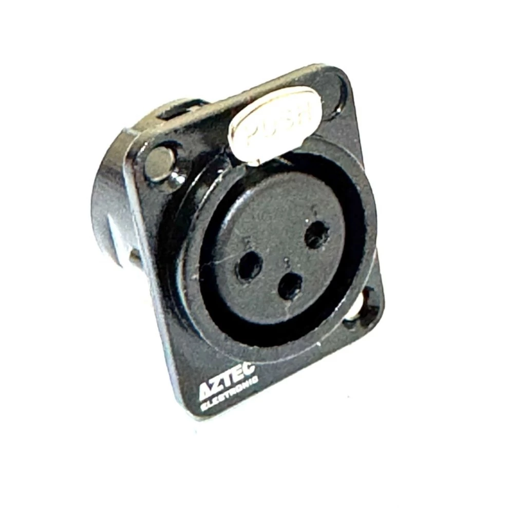 JACK XLR CHASIS FEMALE 3 PIN AZTEC ORIGINAL - JACK XLR CASIS CEWE 3 PIN