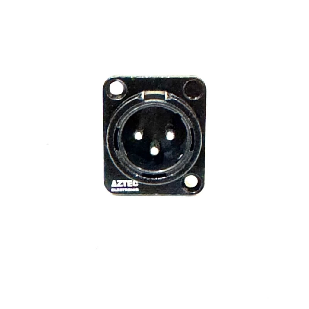 JACK XLR CHASIS MALE AZTEC 3 PIN - JACK CASIS COWO 3 PIN AZTEC ORIGINAL