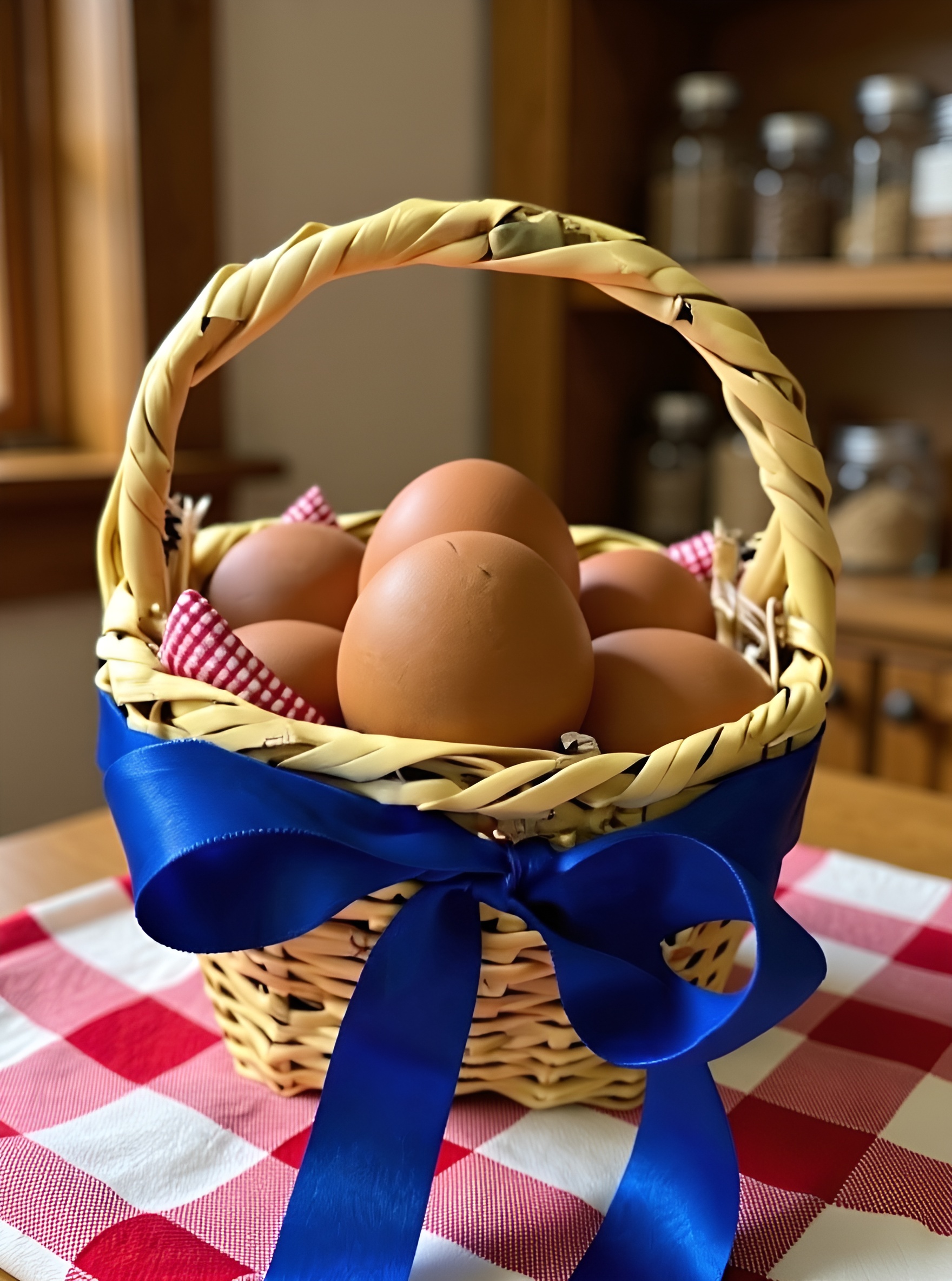 Canasta Huevera Artesanal de Chusque con Asa