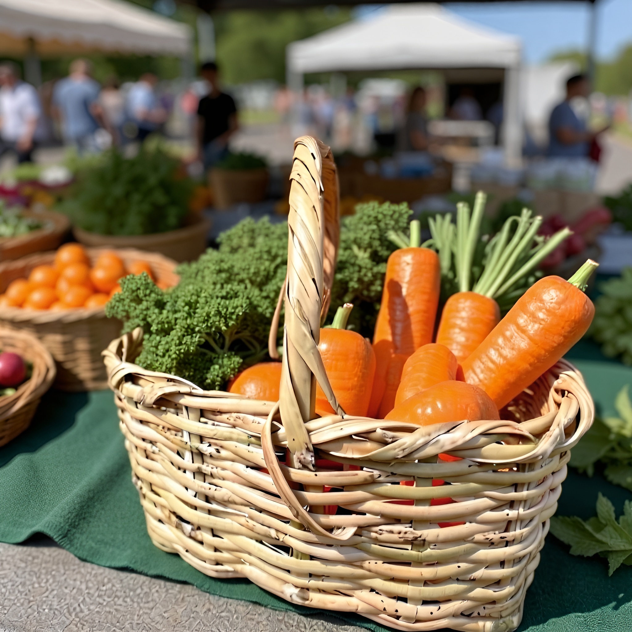 Canasto Artesanal de Chusque con Asa