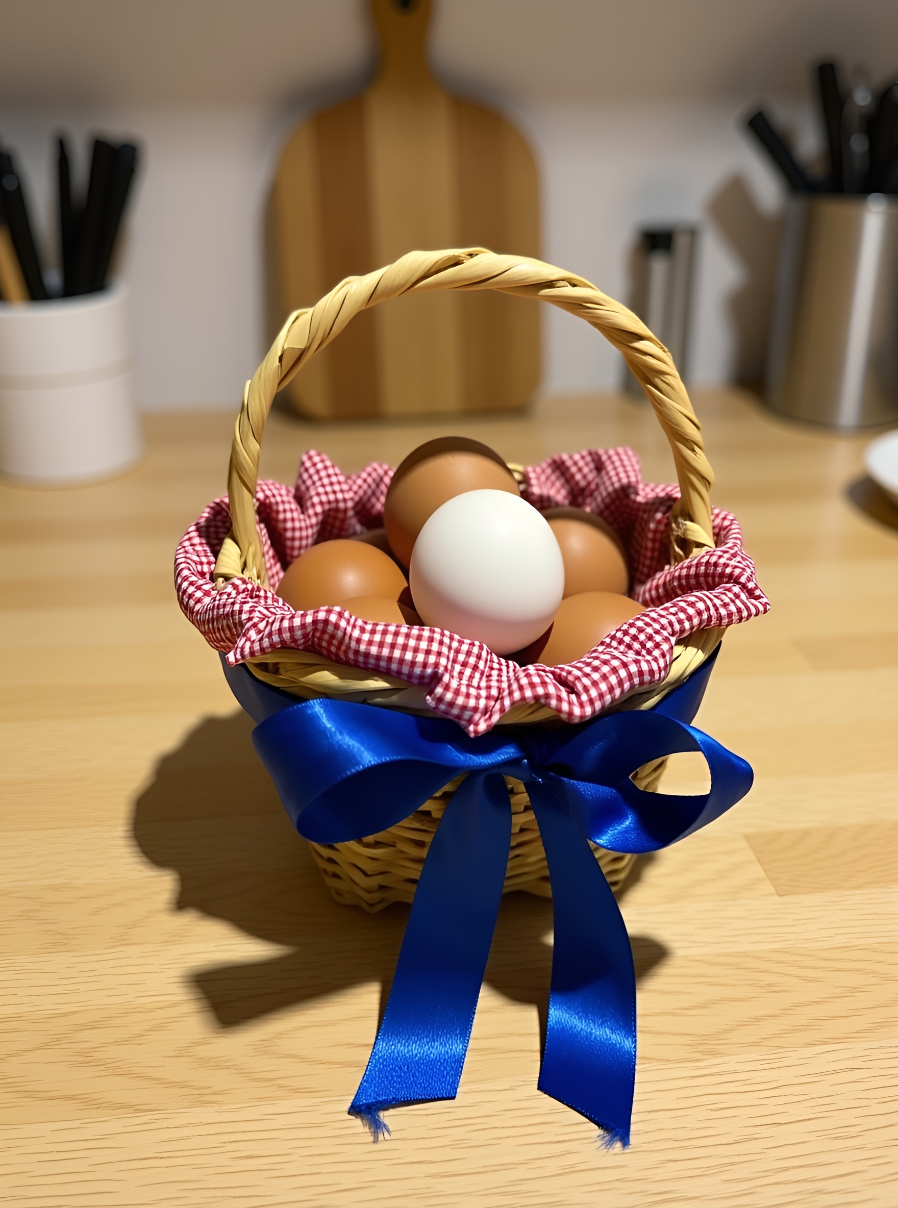 Canasta Huevera Artesanal de Chusque con Asa