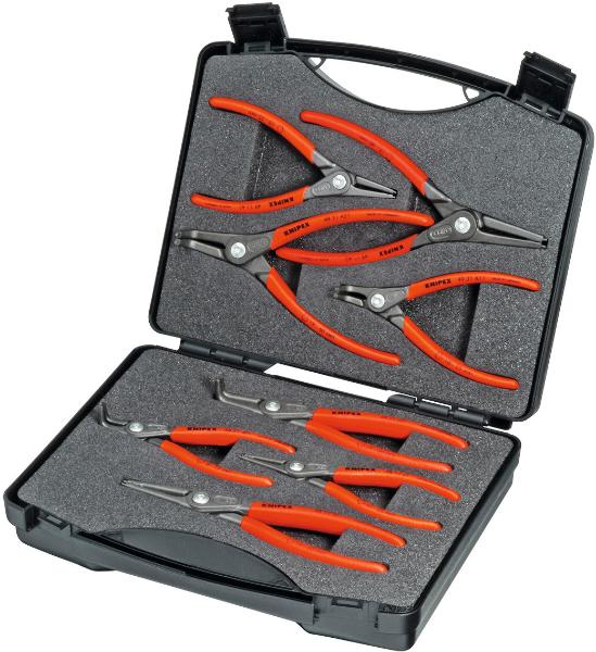 Circlip pliers set in case, 8 pieces