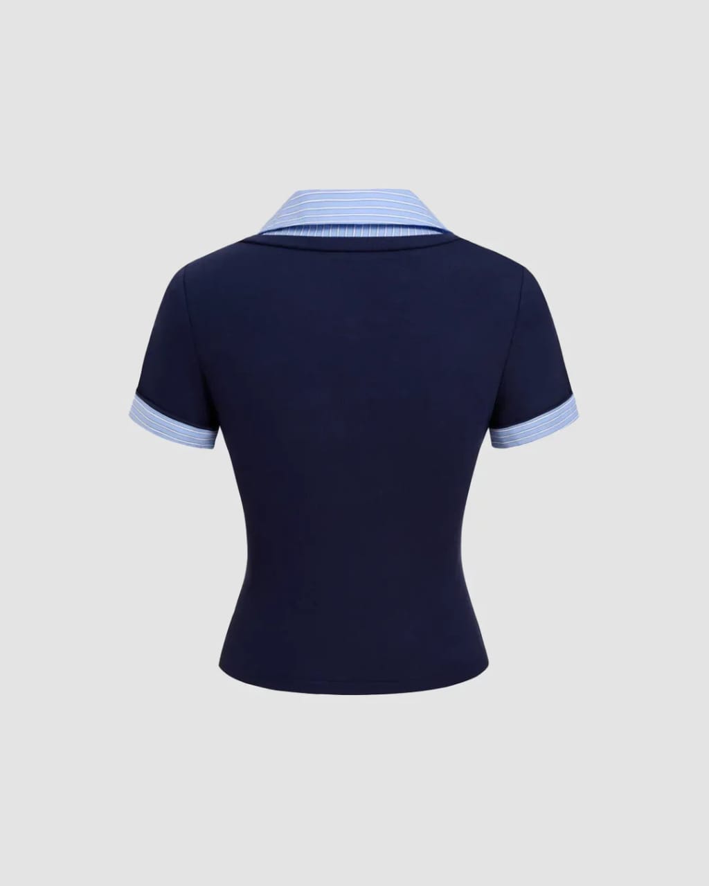Navy Blue Short Sleeve Sweater